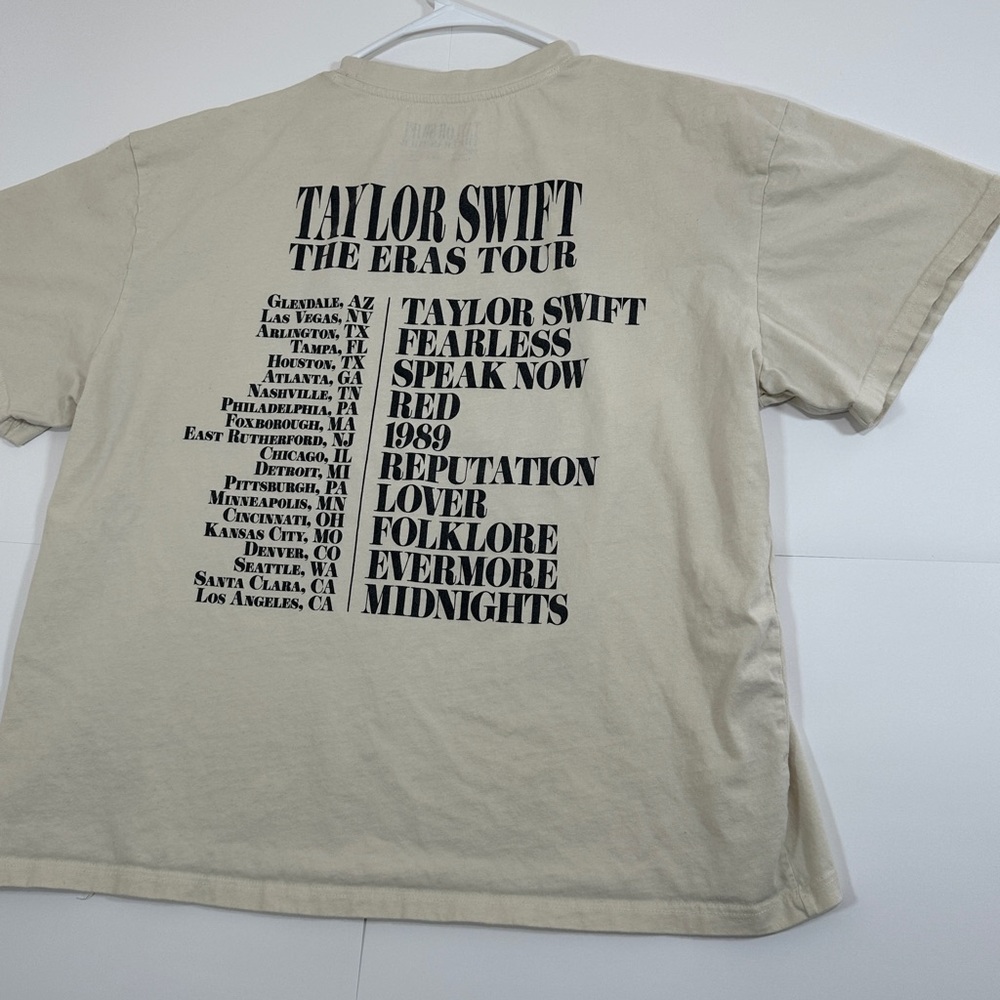 Taylor Swift The Eras Tour T-Shirt XXL Cream Beige Official Merch Double Sided - Picture 11 of 12